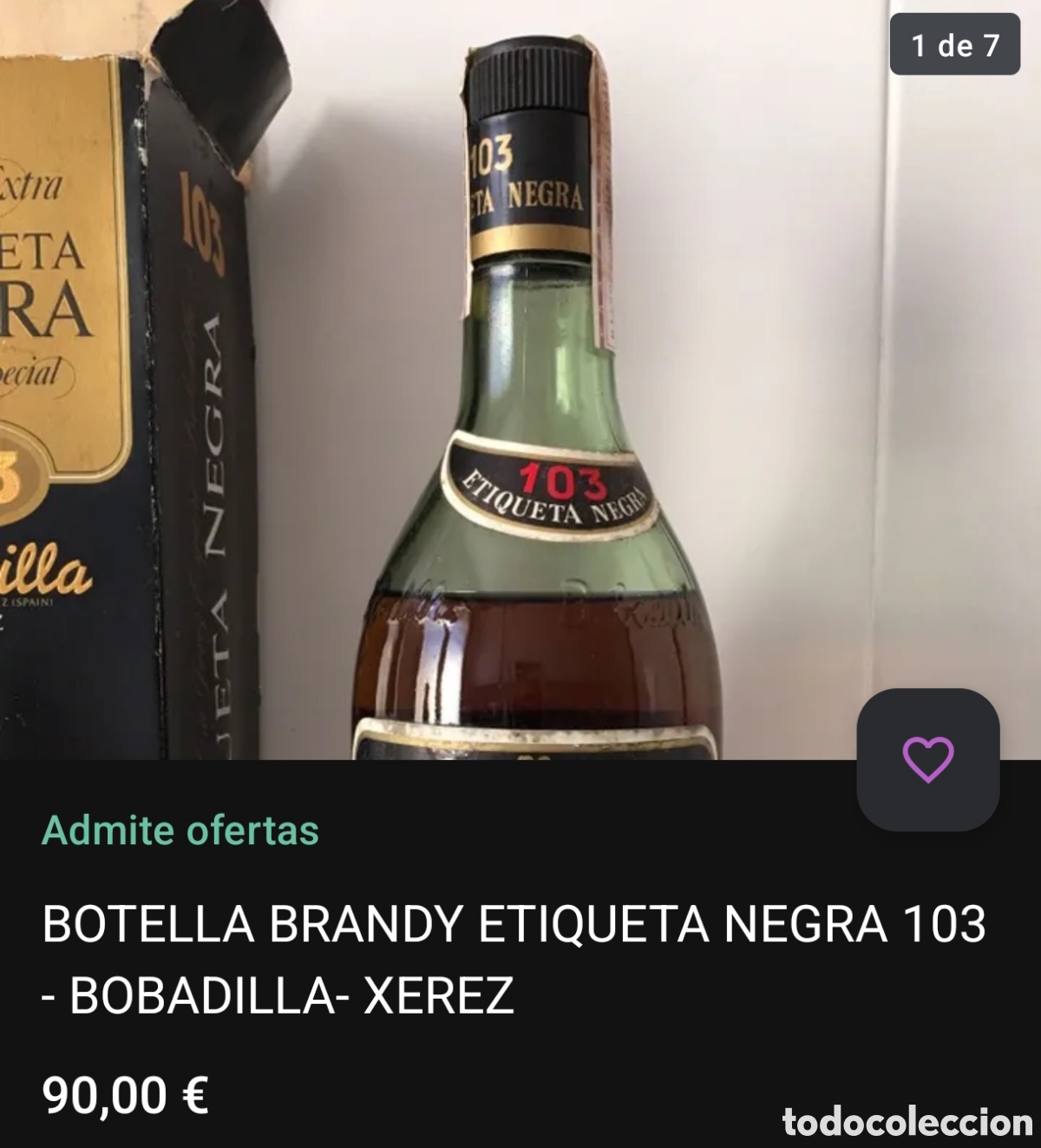 Botellas antiguas: BRANDY EXTRA ETIQUETA NEGRA 103 - Foto 8