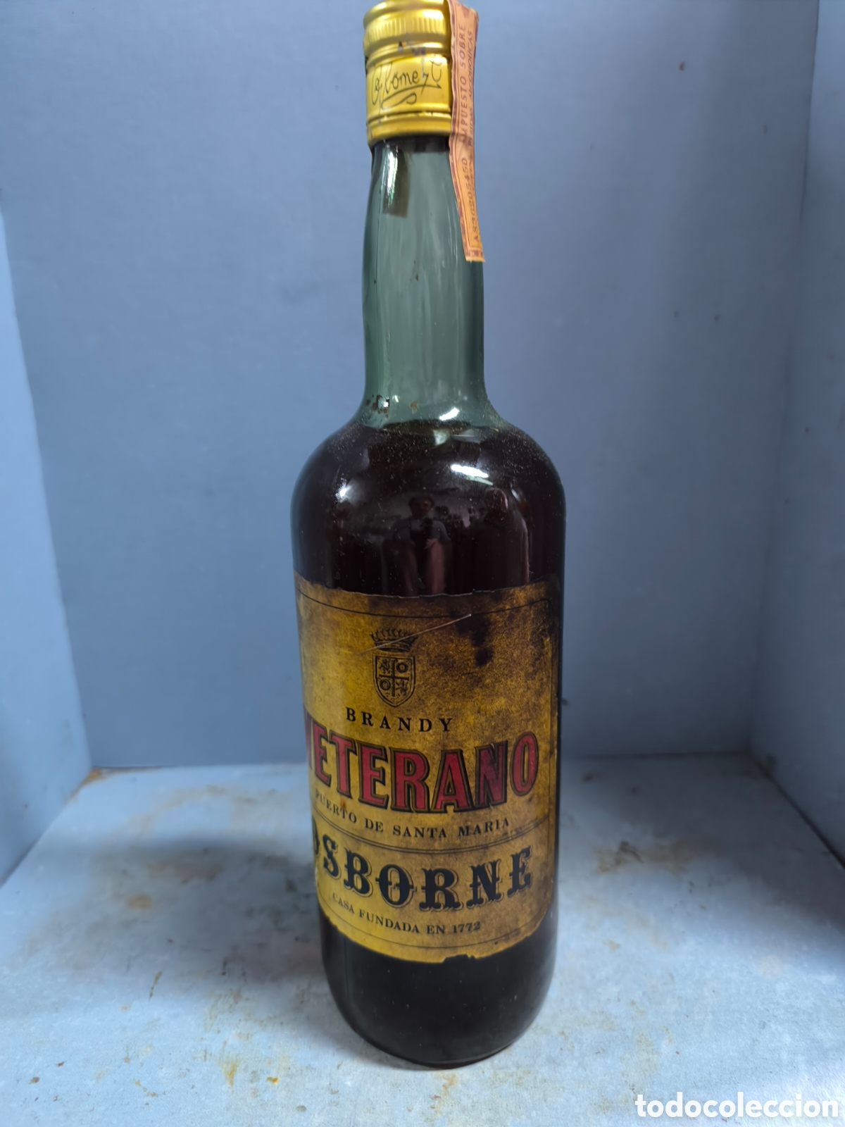 Botellas antiguas: BRANDY VETERANO OSBORNE - Foto 1