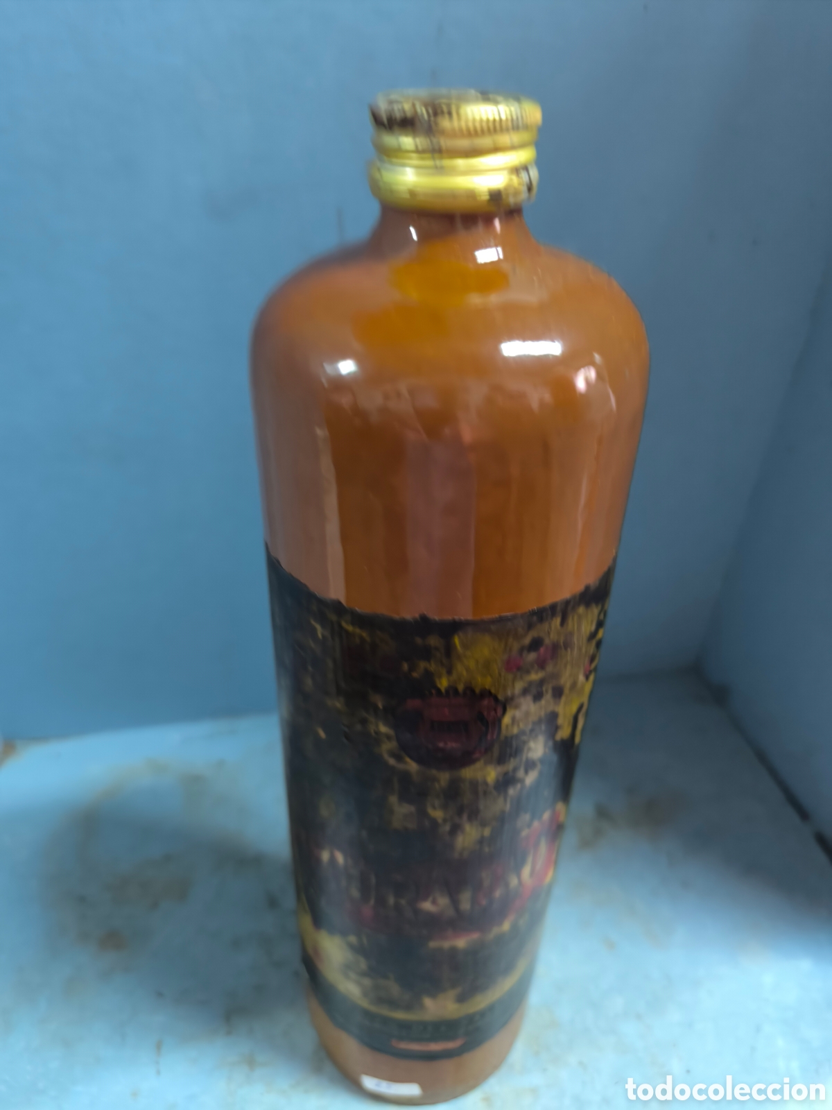 Botellas antiguas: BOTELLA DE GREES, BARRO CURAZAO llena - Foto 3