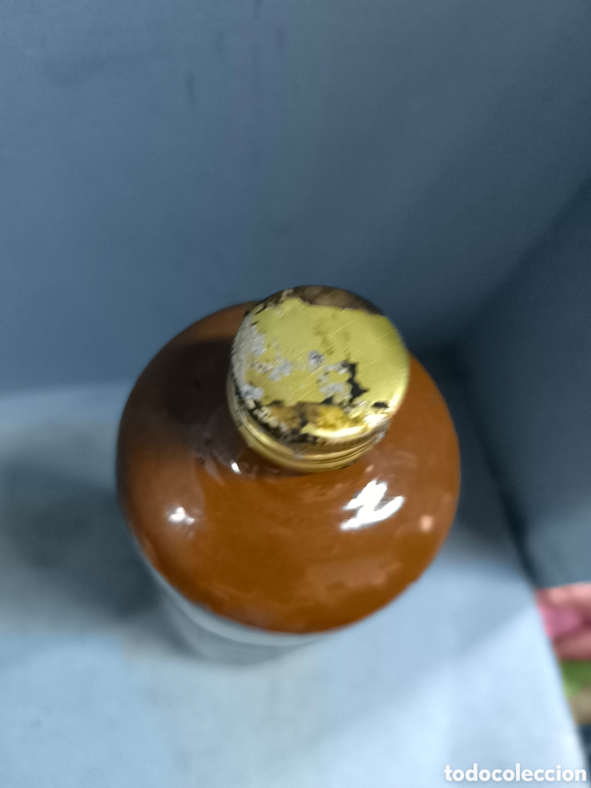 Botellas antiguas: BOTELLA DE GREES, BARRO CURAZAO llena - Foto 4