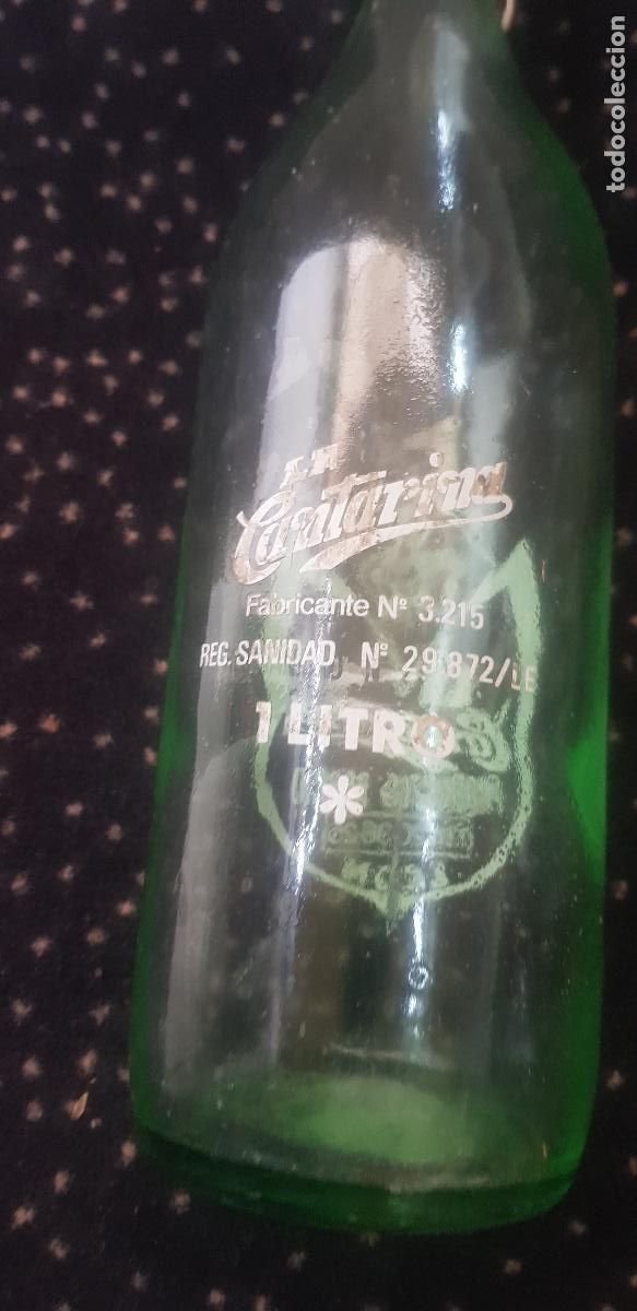 Botellas antiguas: LA CANTARINA-LEON ,BOTELLA 1 LITRO - Foto 2