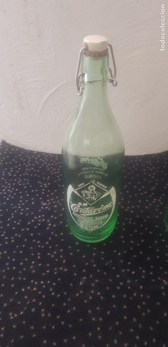 Botellas antiguas: LA CANTARINA-LEON ,BOTELLA 1 LITRO - Foto 4
