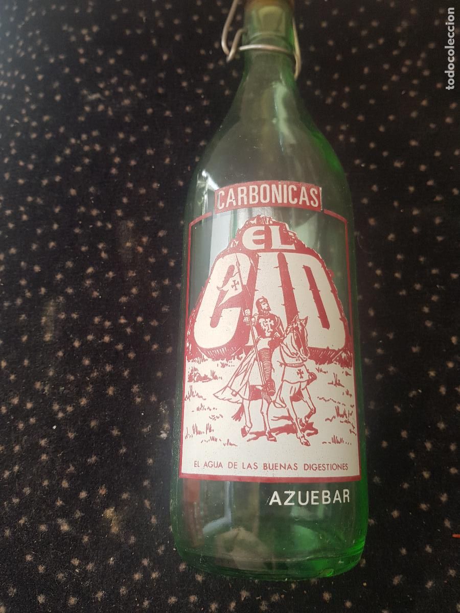 Botellas antiguas: AZUEBAR CARBONICAS EL CID - Foto 1