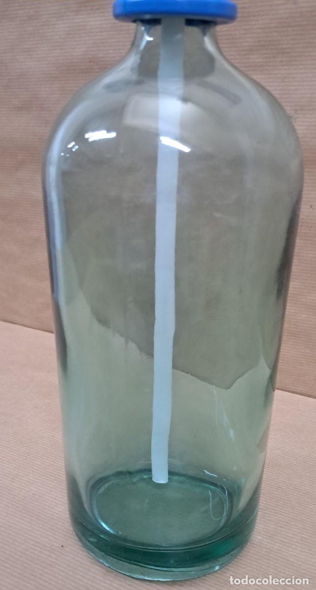 Botellas antiguas: Sif&oacute;n cristal verde, sin marca - Foto 3