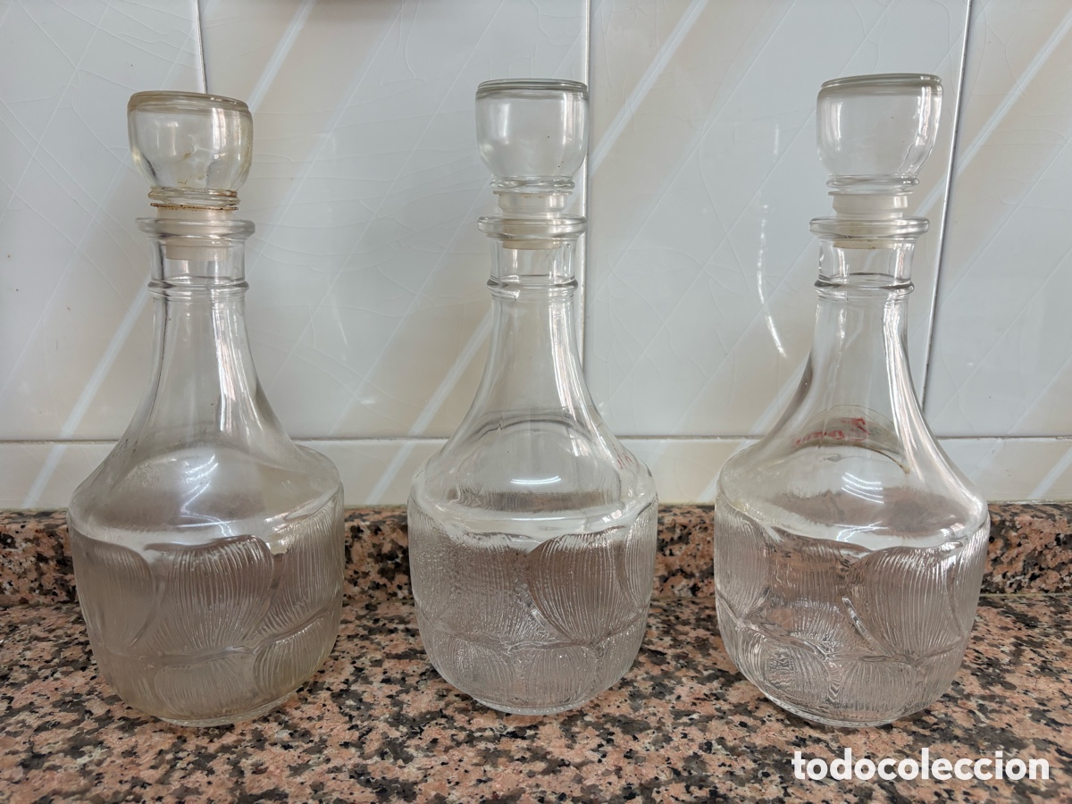Botellas antiguas: 3 Licoreras Vintage Arcoroc - Foto 1
