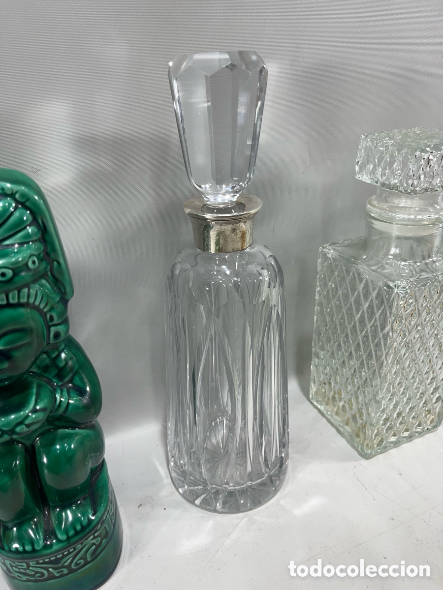 Botellas antiguas: LOTE DE DIFERENTES BOTELLAS DE CRISTAL - Foto 5