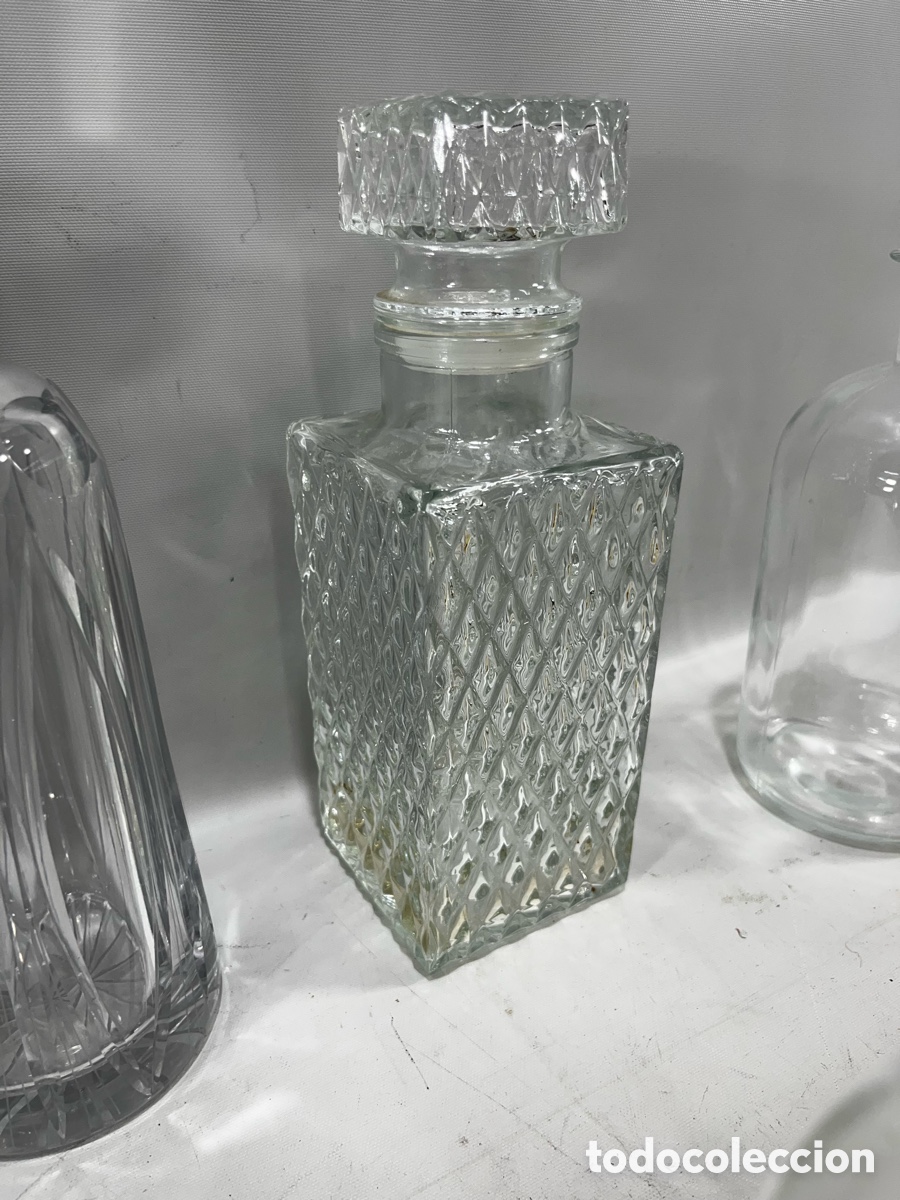 Botellas antiguas: LOTE DE DIFERENTES BOTELLAS DE CRISTAL - Foto 6