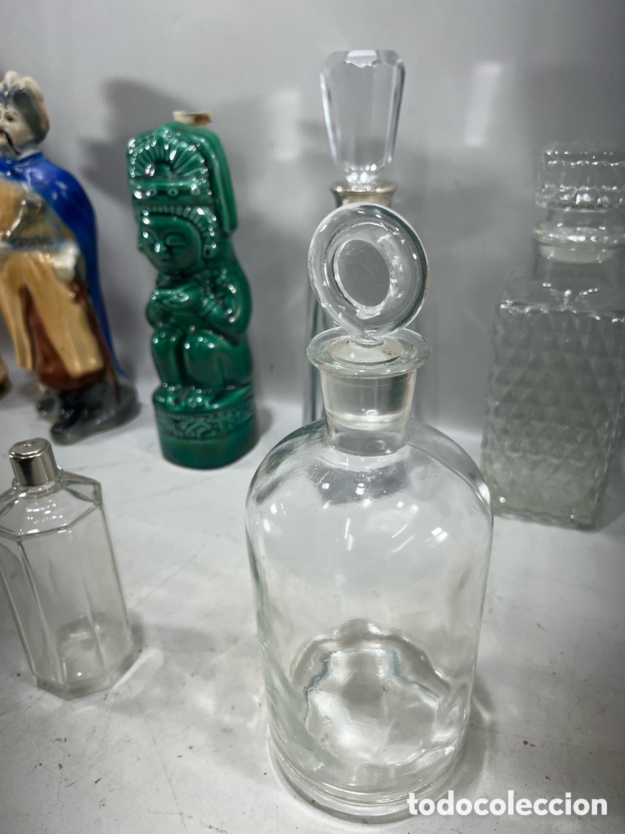 Botellas antiguas: LOTE DE DIFERENTES BOTELLAS DE CRISTAL - Foto 9