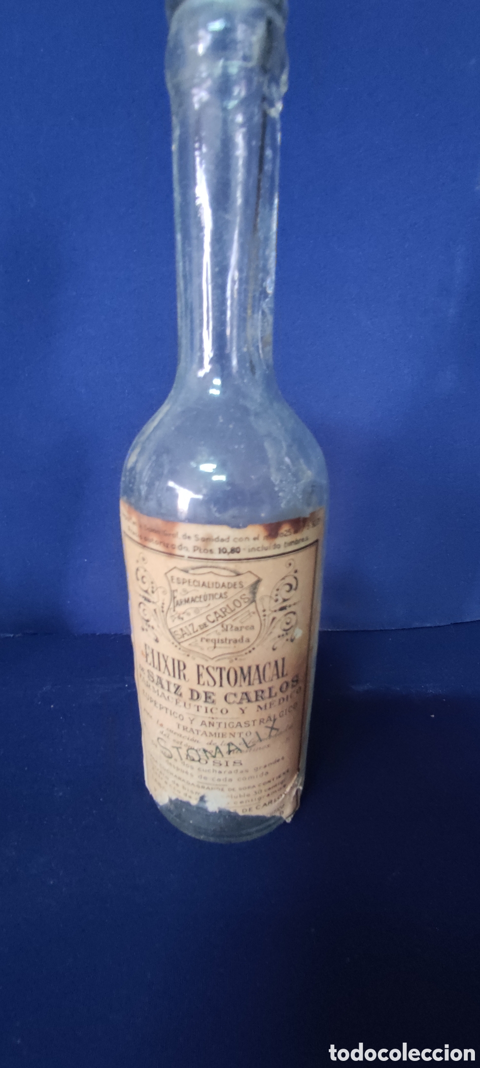 Botellas antiguas: Botella antigua elexur estomacal - Foto 1