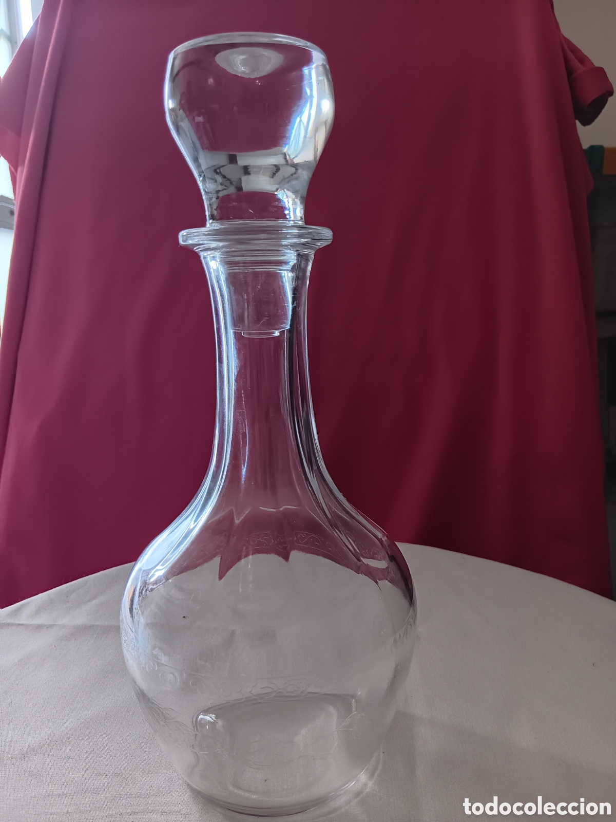 Botellas antiguas: BOTELLA DE CRISTAL TALLADA - Foto 1