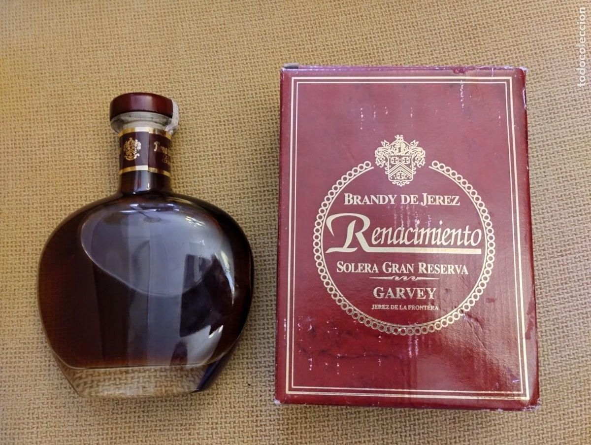 Botellas antiguas: Botella Brandy de Jerez Renacimiento - Foto 2