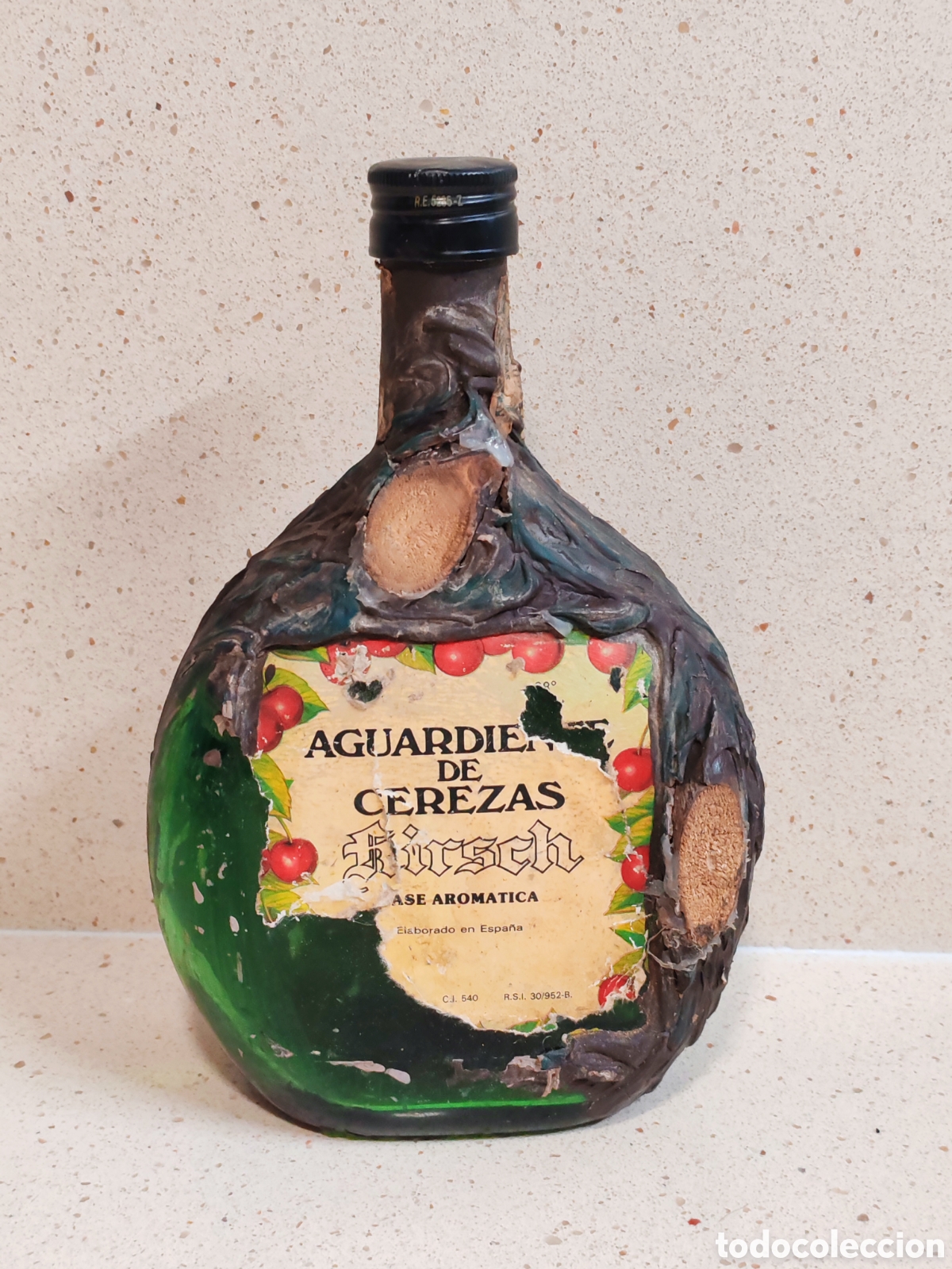 Botellas antiguas: Botella aguardiente de cerezas firsch - Foto 1