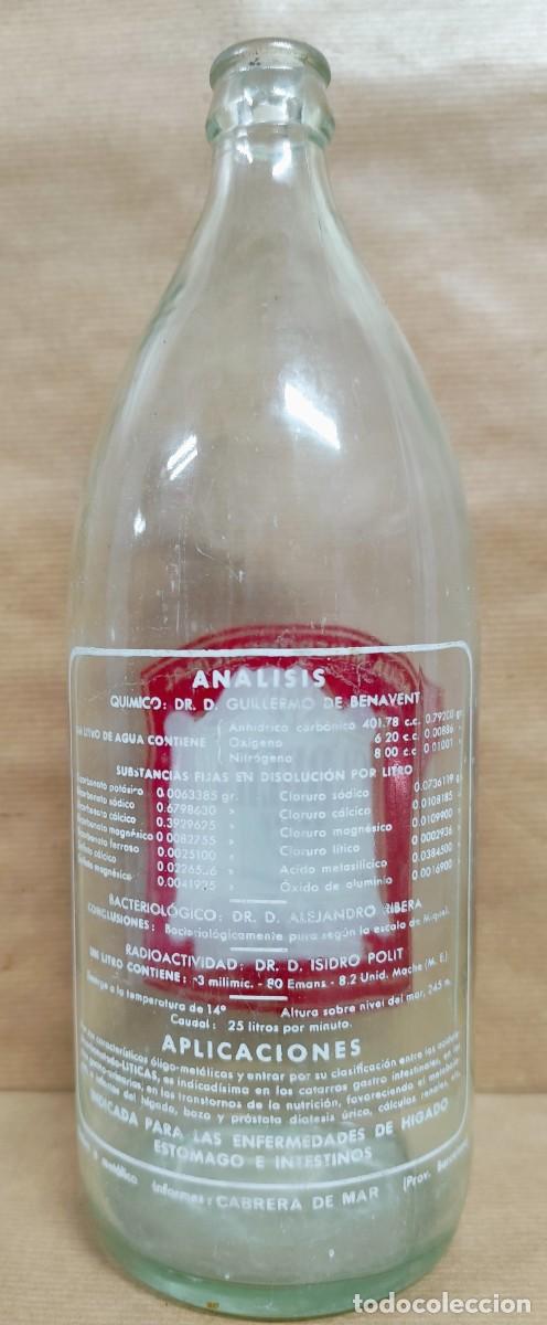 Botellas antiguas: BOTELLA AGUA DE CABRERA - Foto 5