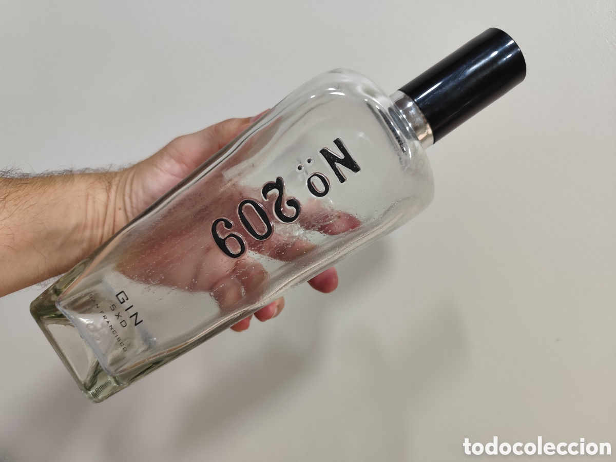 Botellas antiguas: Botella Vacia Gin 209. Ginebra - Foto 3
