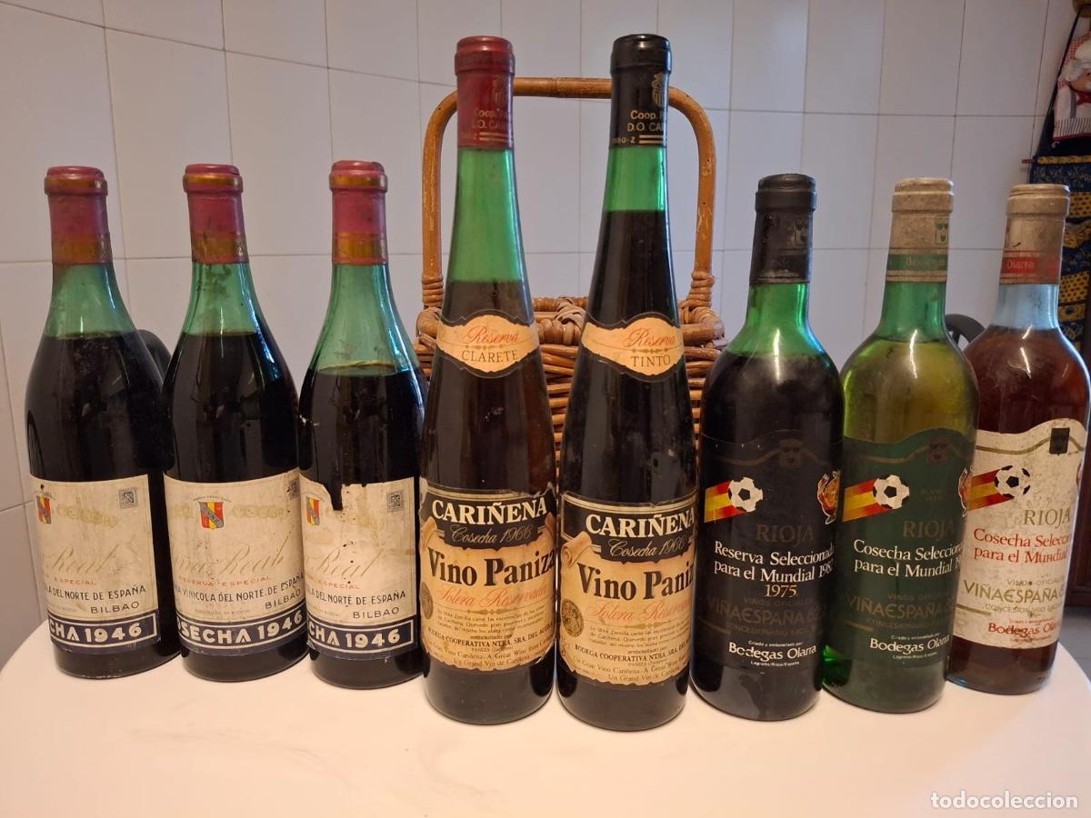 Botellas antiguas: 8 botellas vino coleccion - Foto 1