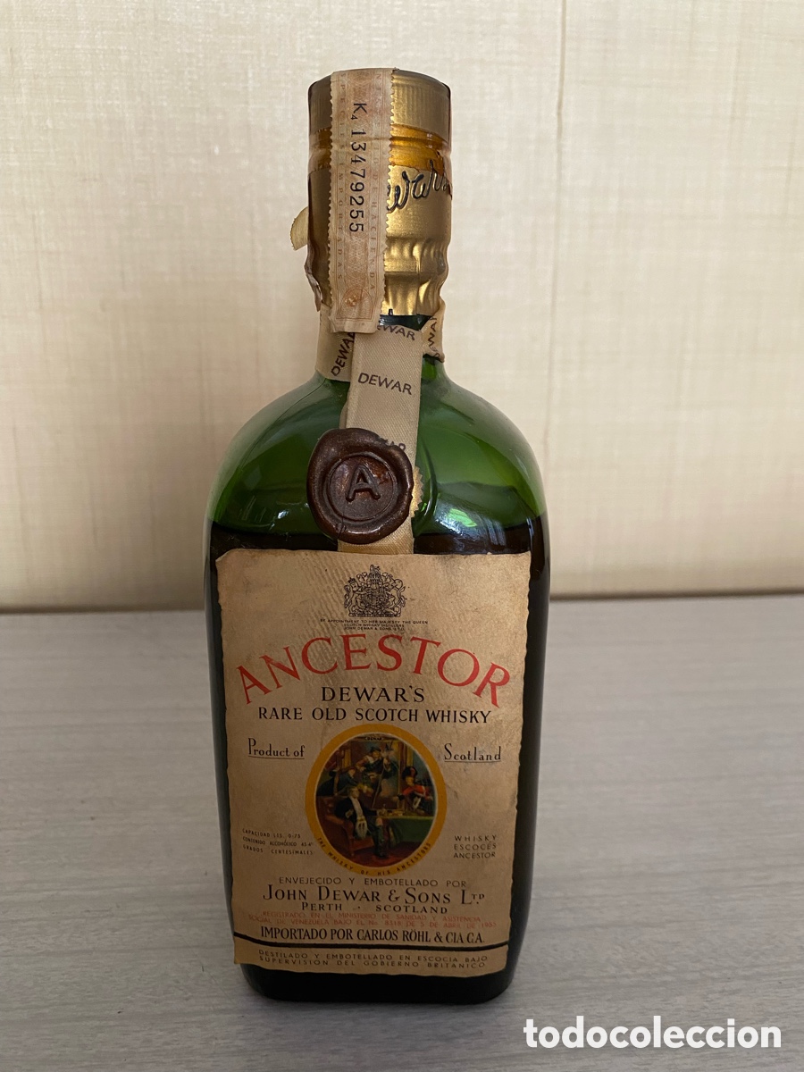 Botellas antiguas: Botella whisky Ancestor - Foto 1