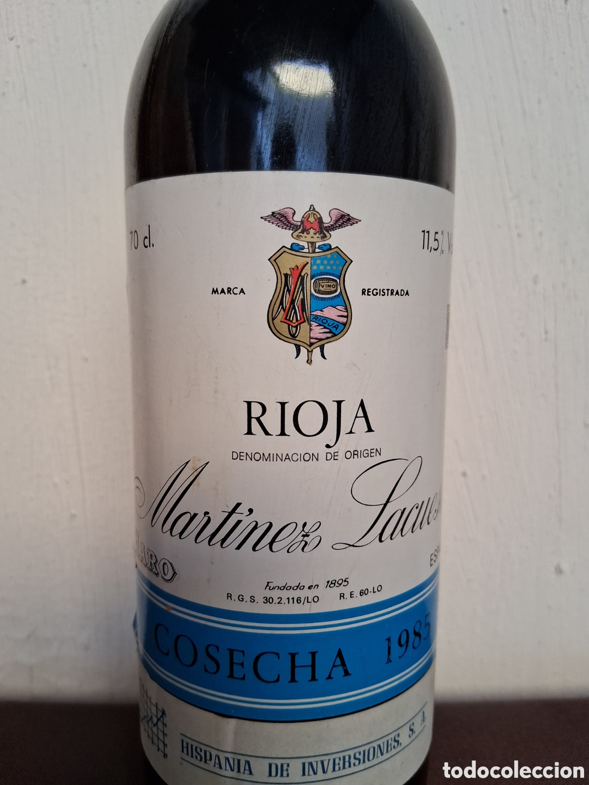 Botellas antiguas: Botella vino Rioja cosecha 1985 - Foto 2