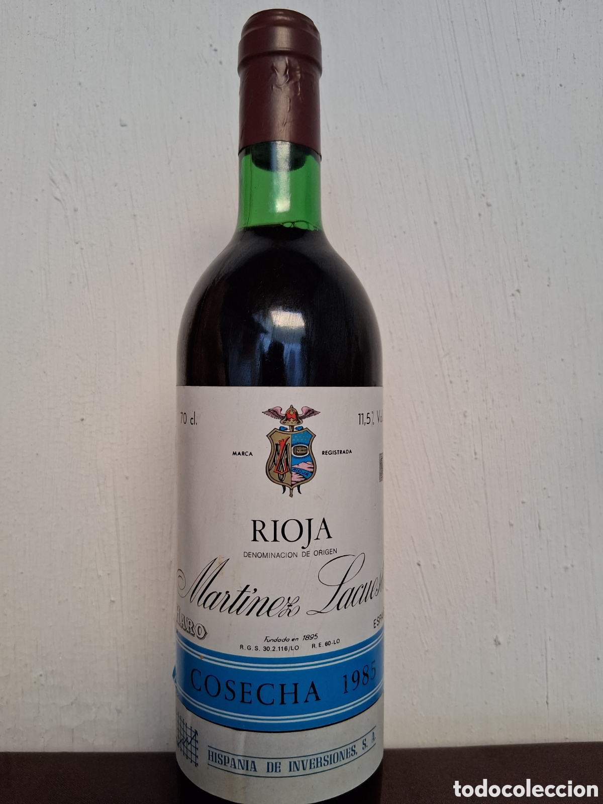 Botellas antiguas: Botella vino Rioja cosecha 1985 - Foto 1
