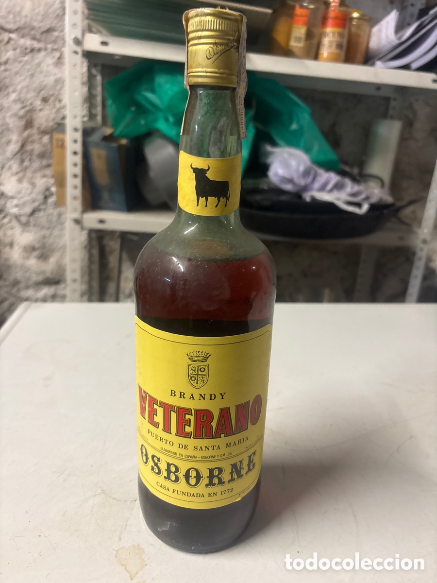 Botellas antiguas: brandy veterano(botella) - Foto 1