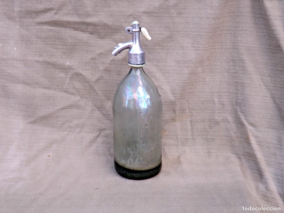 Botellas antiguas: ANTIGUO SIFON CON CABEZA DE PLOMO - Foto 2