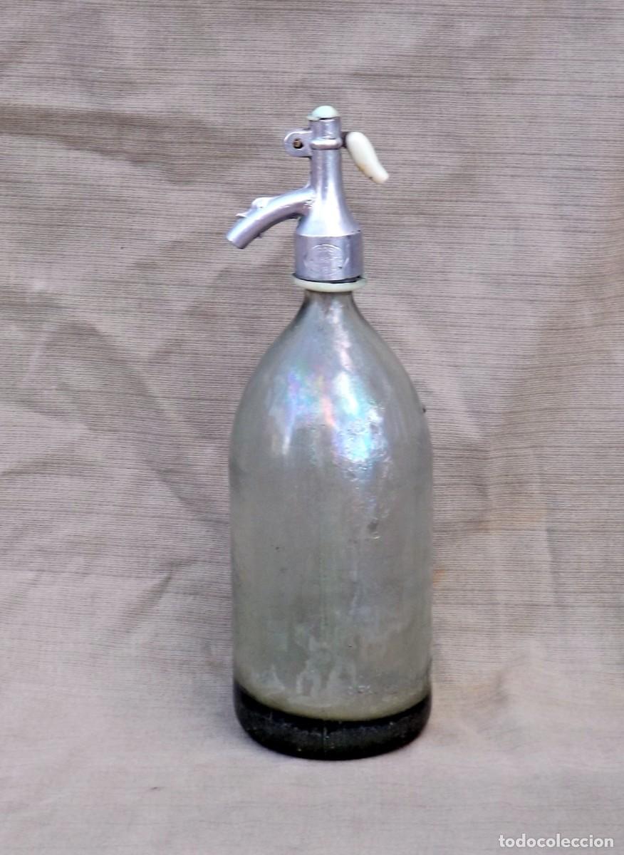 Botellas antiguas: ANTIGUO SIFON CON CABEZA DE PLOMO - Foto 3