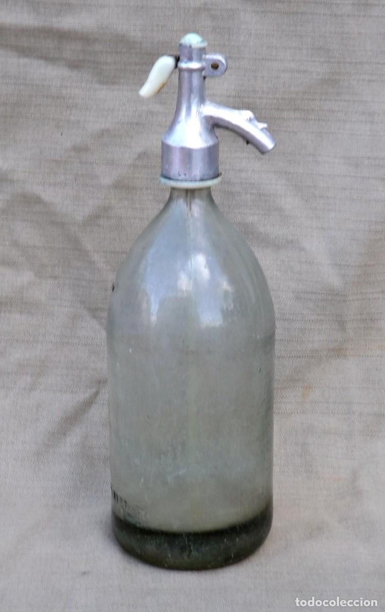 Botellas antiguas: ANTIGUO SIFON CON CABEZA DE PLOMO - Foto 4