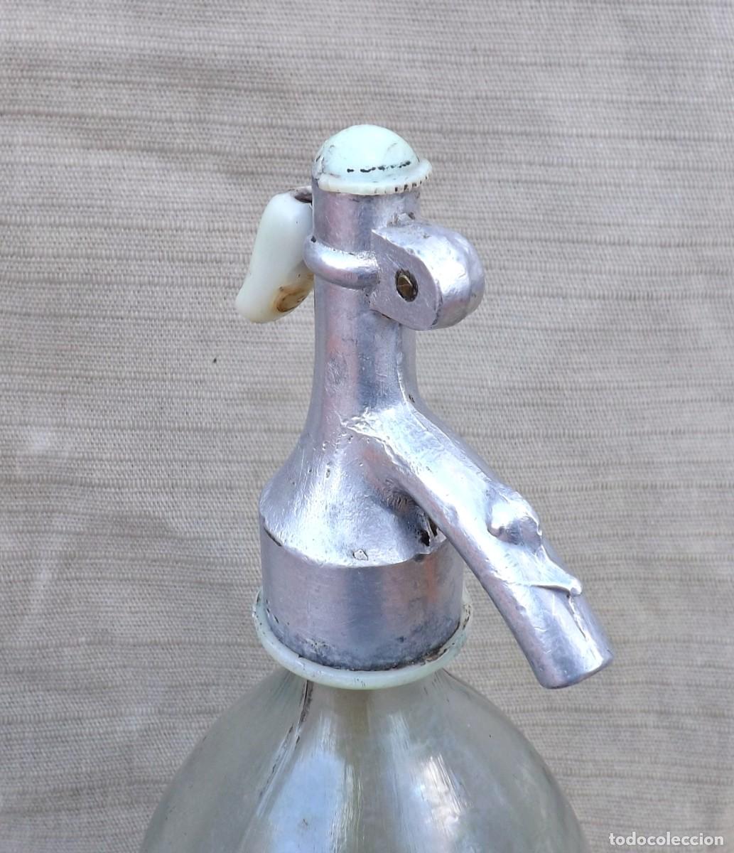 Botellas antiguas: ANTIGUO SIFON CON CABEZA DE PLOMO - Foto 5