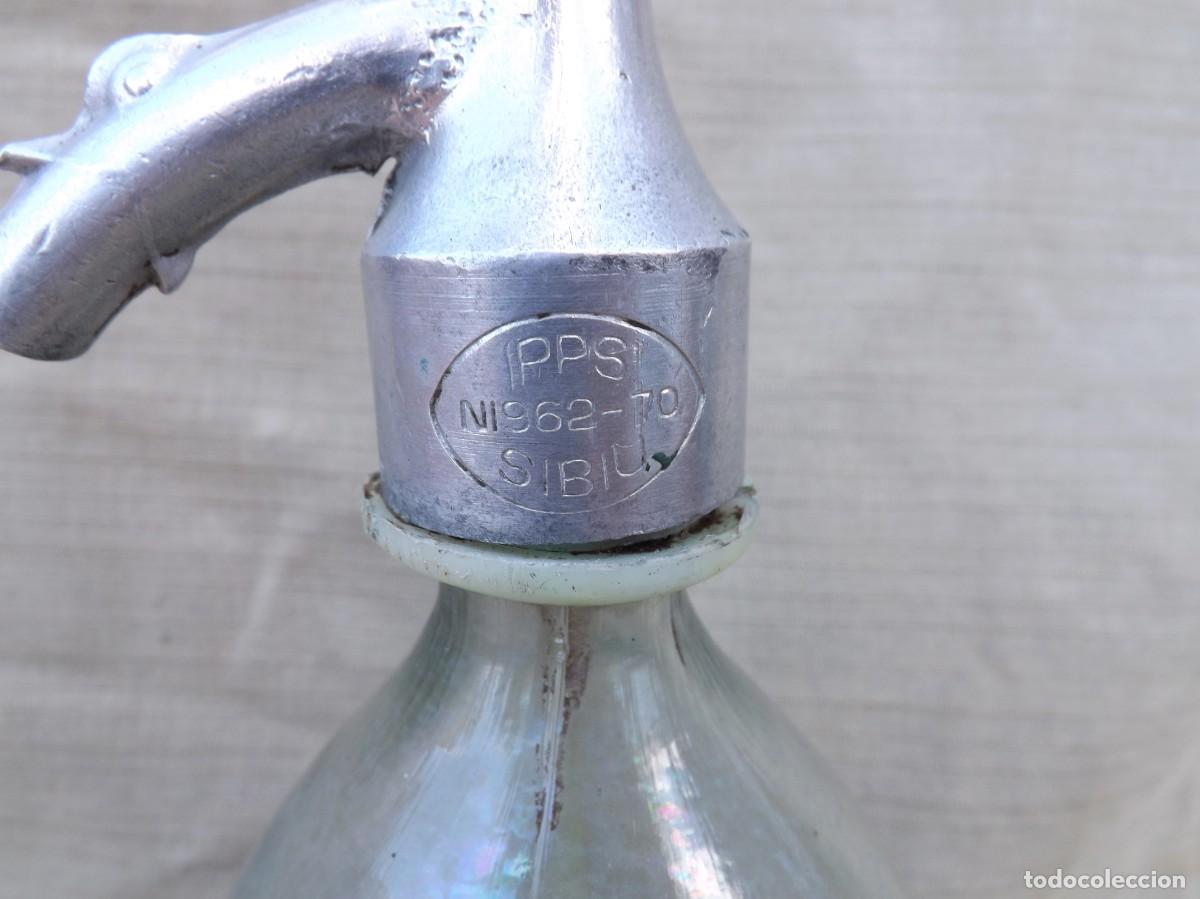 Botellas antiguas: ANTIGUO SIFON CON CABEZA DE PLOMO - Foto 6