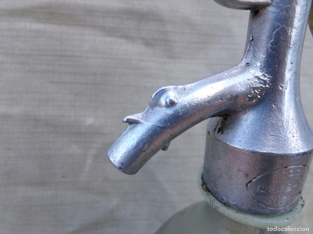 Botellas antiguas: ANTIGUO SIFON CON CABEZA DE PLOMO - Foto 7