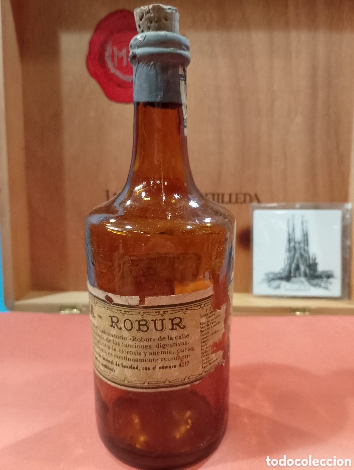 Botellas antiguas: Botella Ferro-Quina Robur - Foto 1