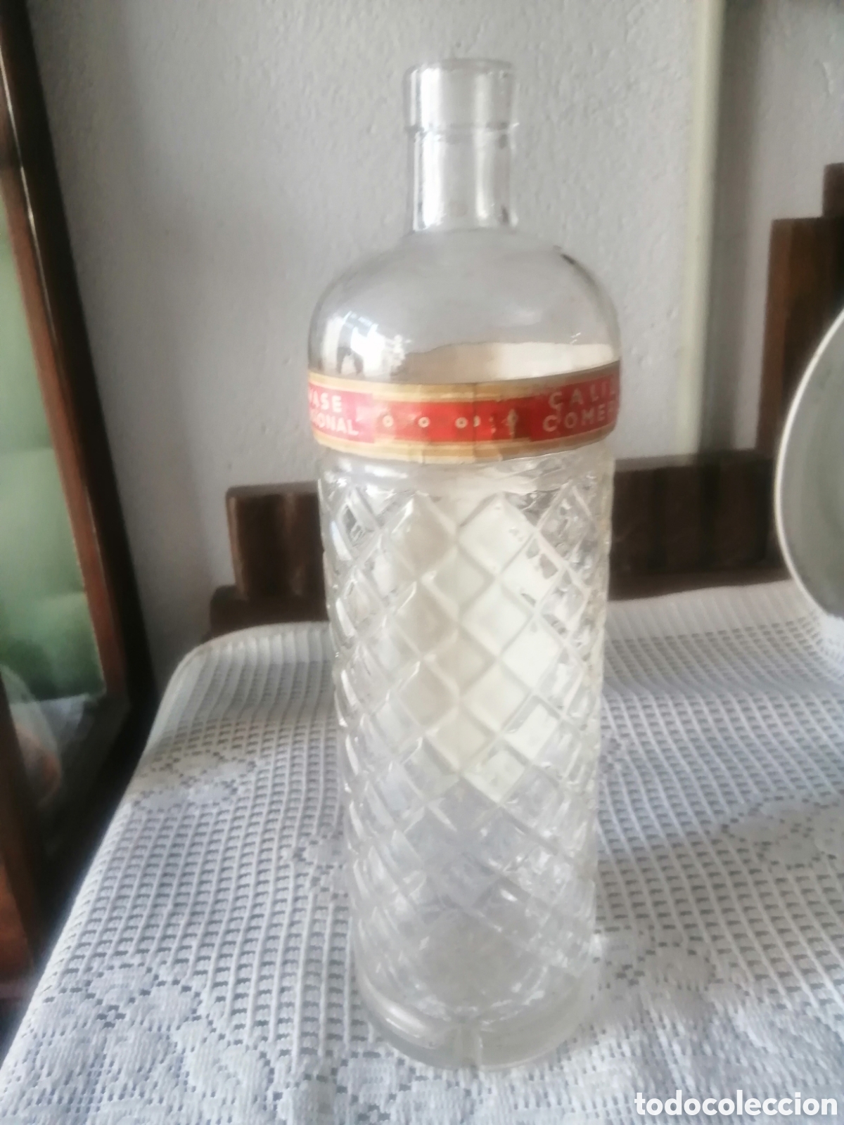 Botellas antiguas: BOTELLA DE AN&Iacute;S LA RIZOSA. VAC&Iacute;A - Foto 2