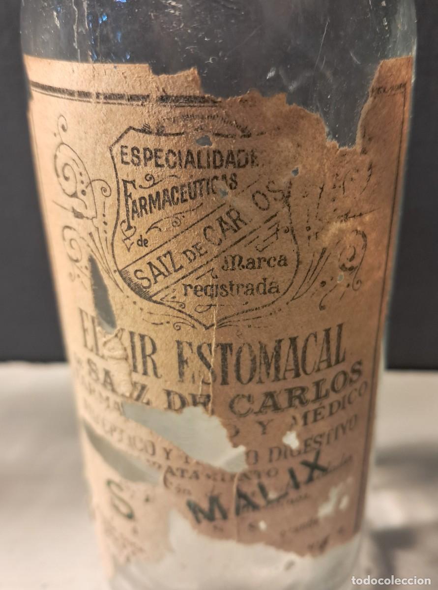 Botellas antiguas: DOS BOTELLINES ELIXIR DR. SAIZ DE CARLOS - Foto 3