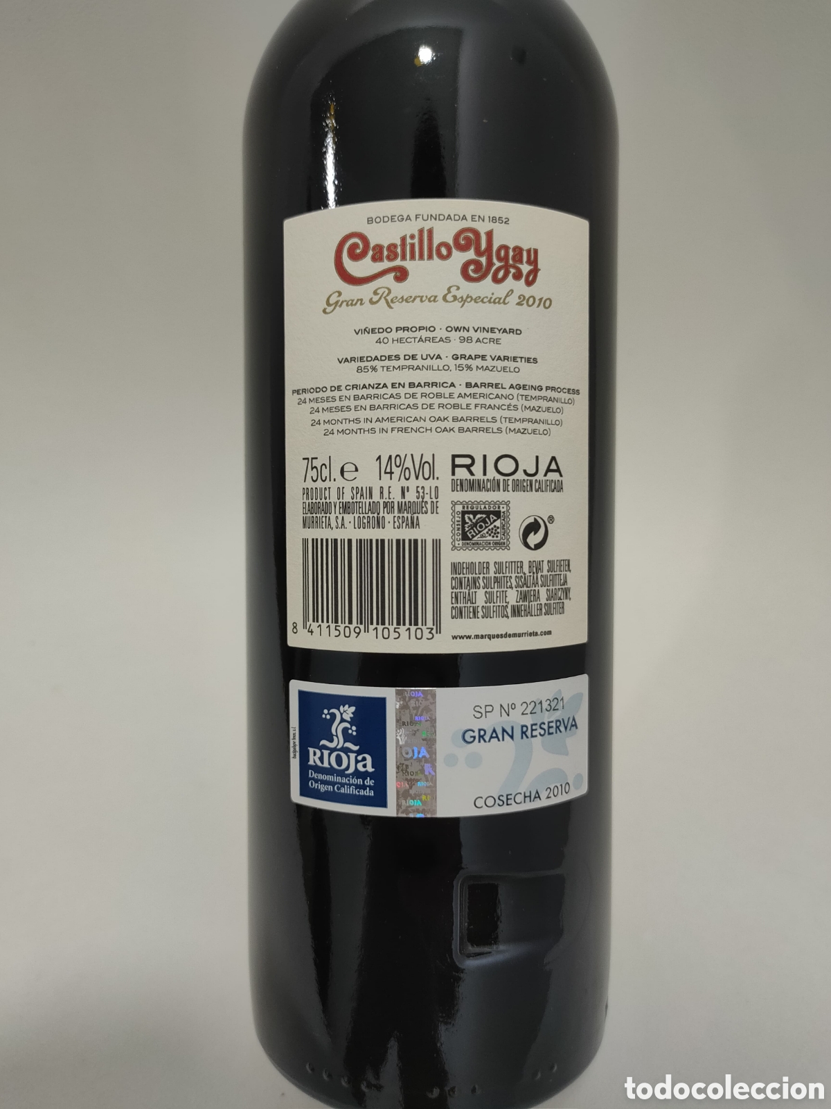 Botellas antiguas: Castillo de Ygay 2010 - Foto 5