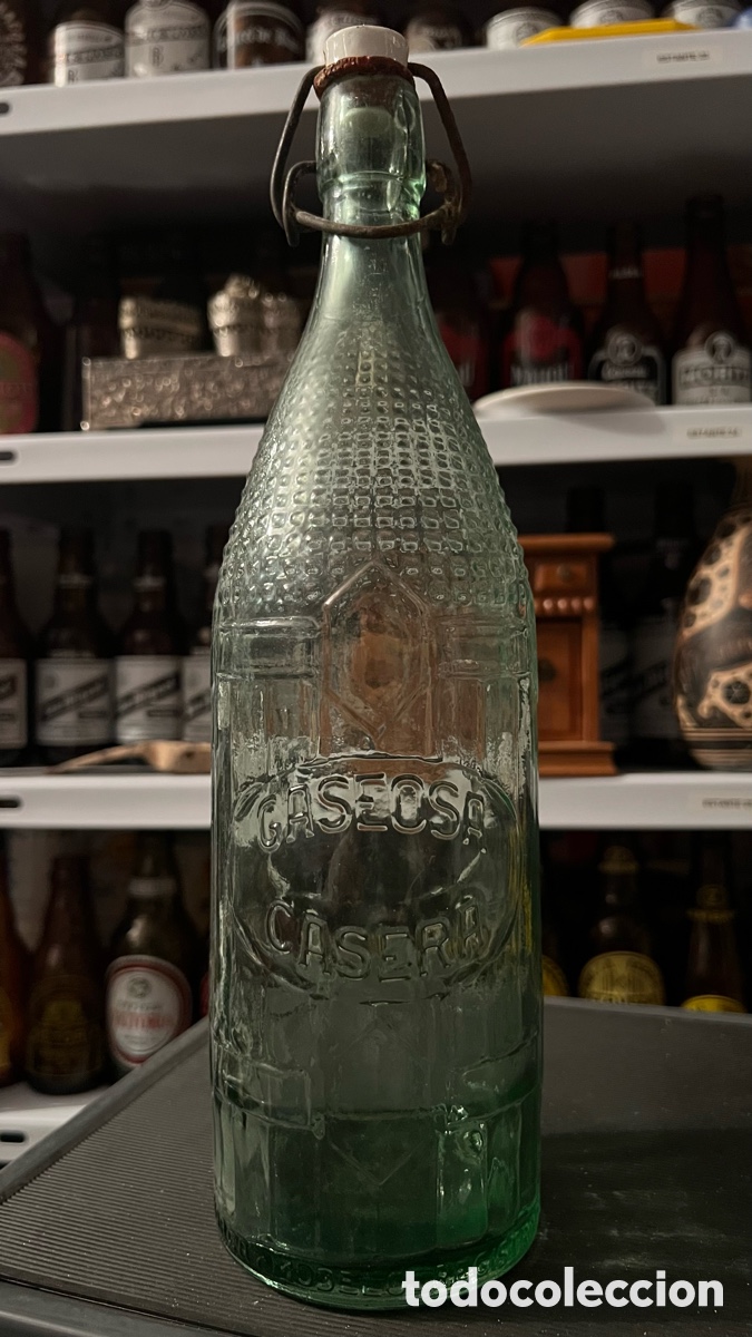 Botellas antiguas: ANTIGUA BOTELLA LA CASERA LETRAS EN RELIEVE - Foto 1
