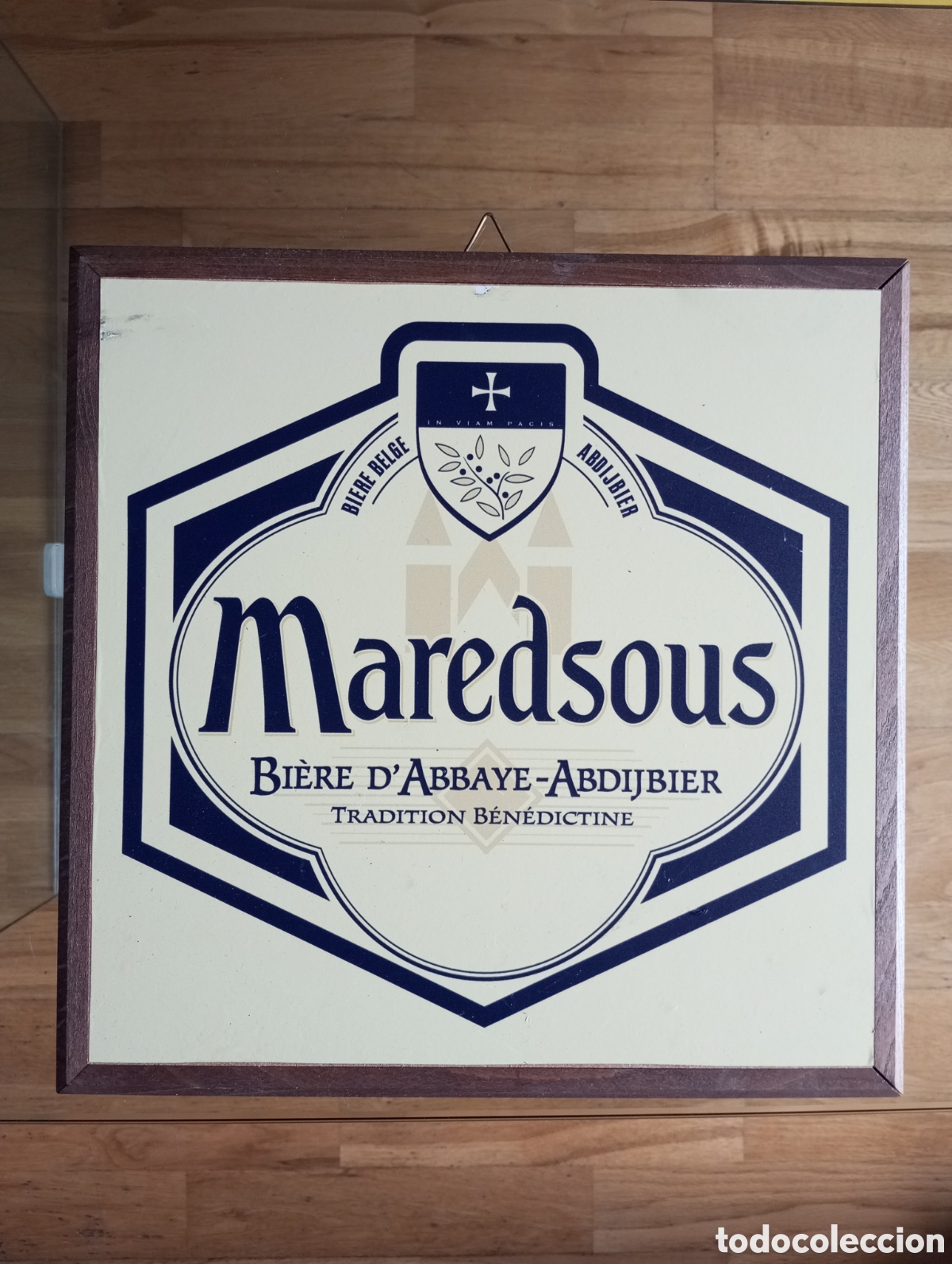 Botellas antiguas: CUADRO DE CERVEZA BELGA MAREDSOUS. - Foto 1
