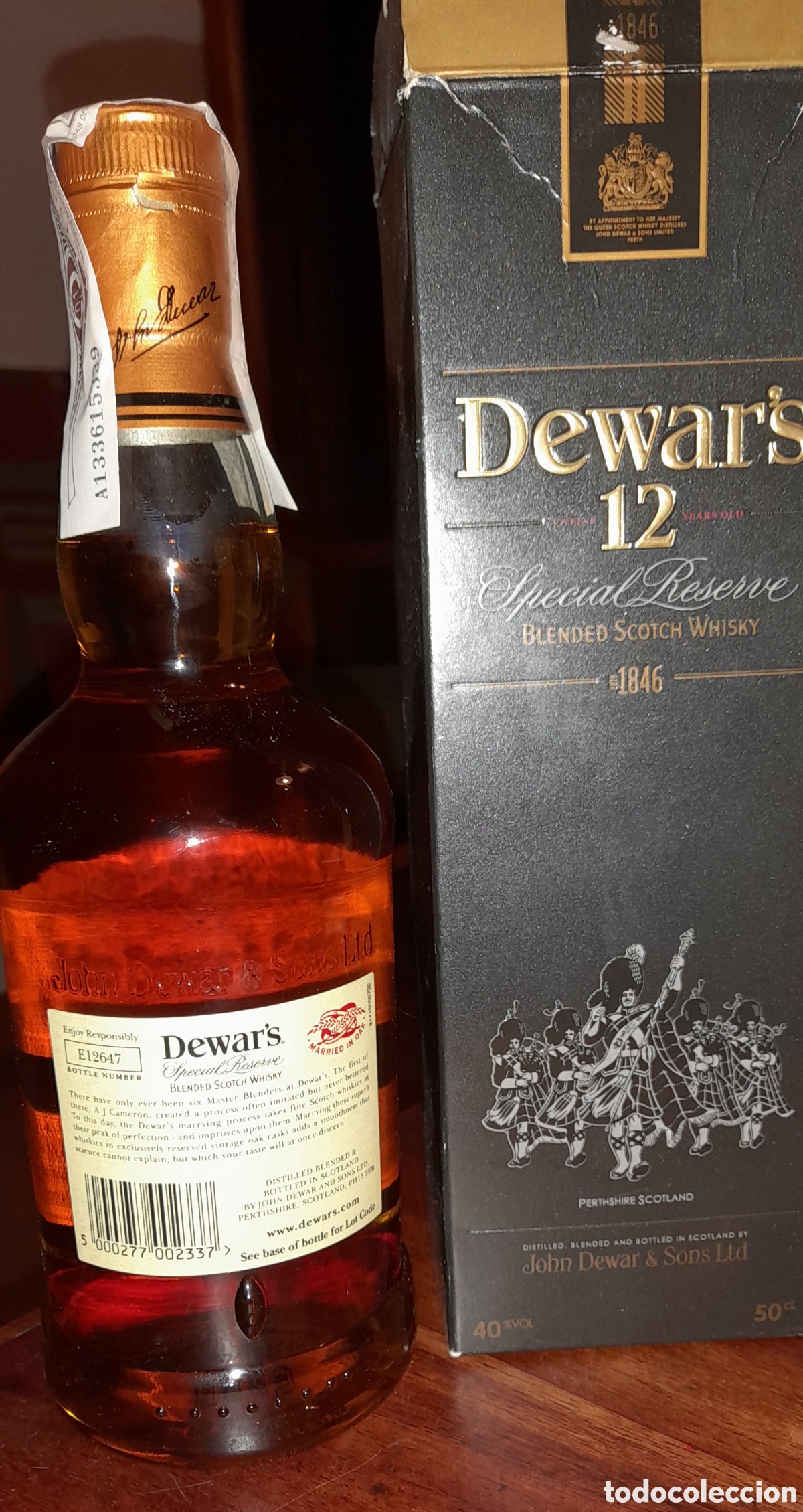 Botellas antiguas: Botella DEWARS 12 Reserva especial - Foto 3