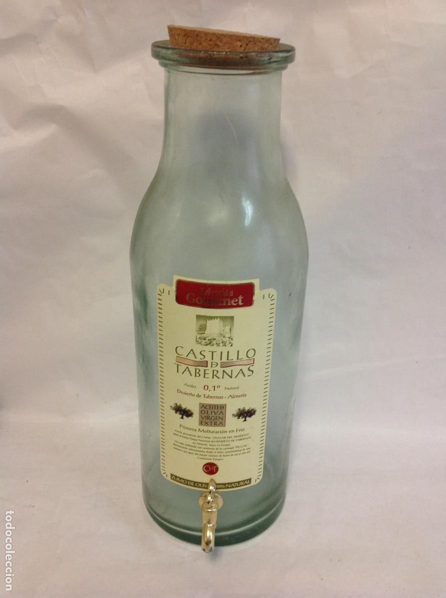 Botellas antiguas: Gran botella con grifo Castillo de Tabernas. - Foto 1