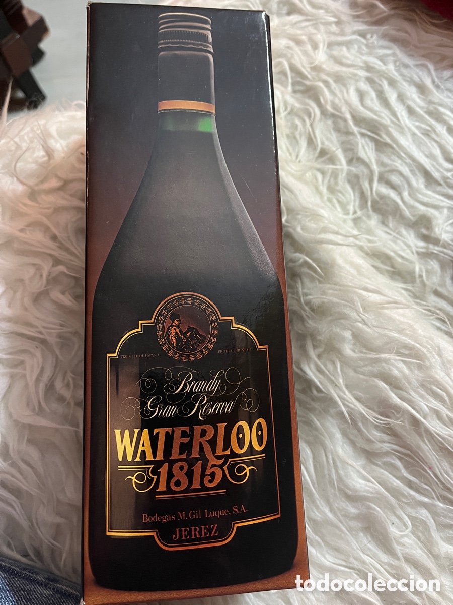 Botellas antiguas: Botella Brandy de Jerez Solera reserva Waterloo 1815 - Foto 3