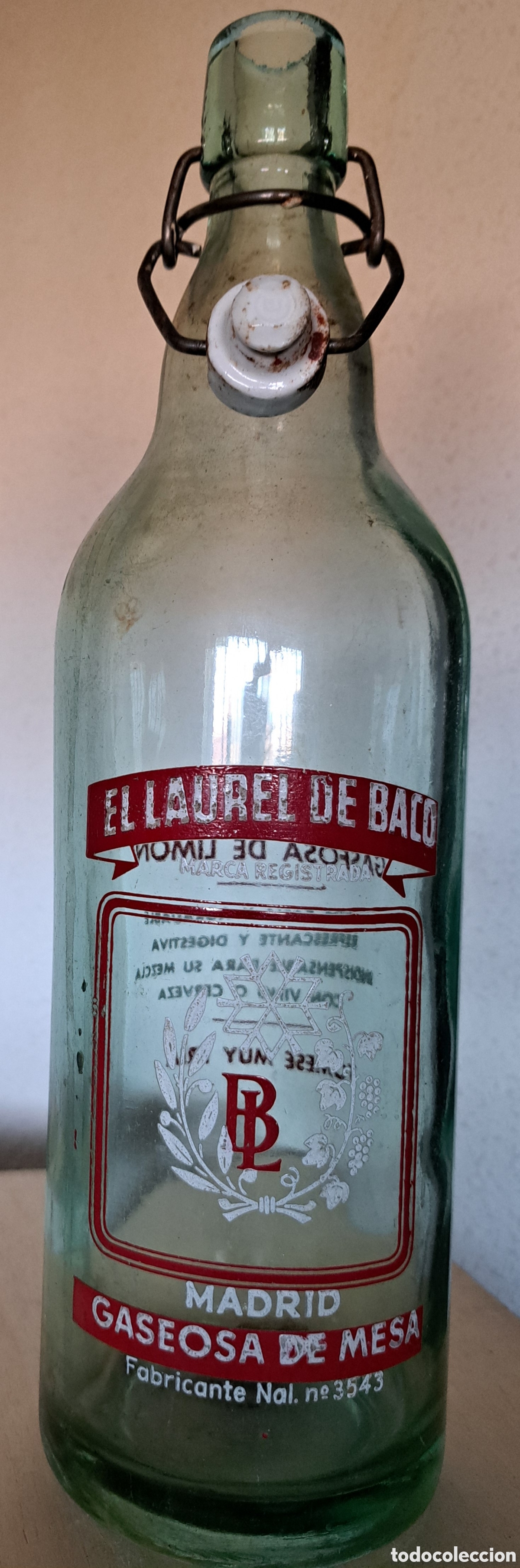 Botellas antiguas: Gaseosa El Laurel de Baco - Foto 1
