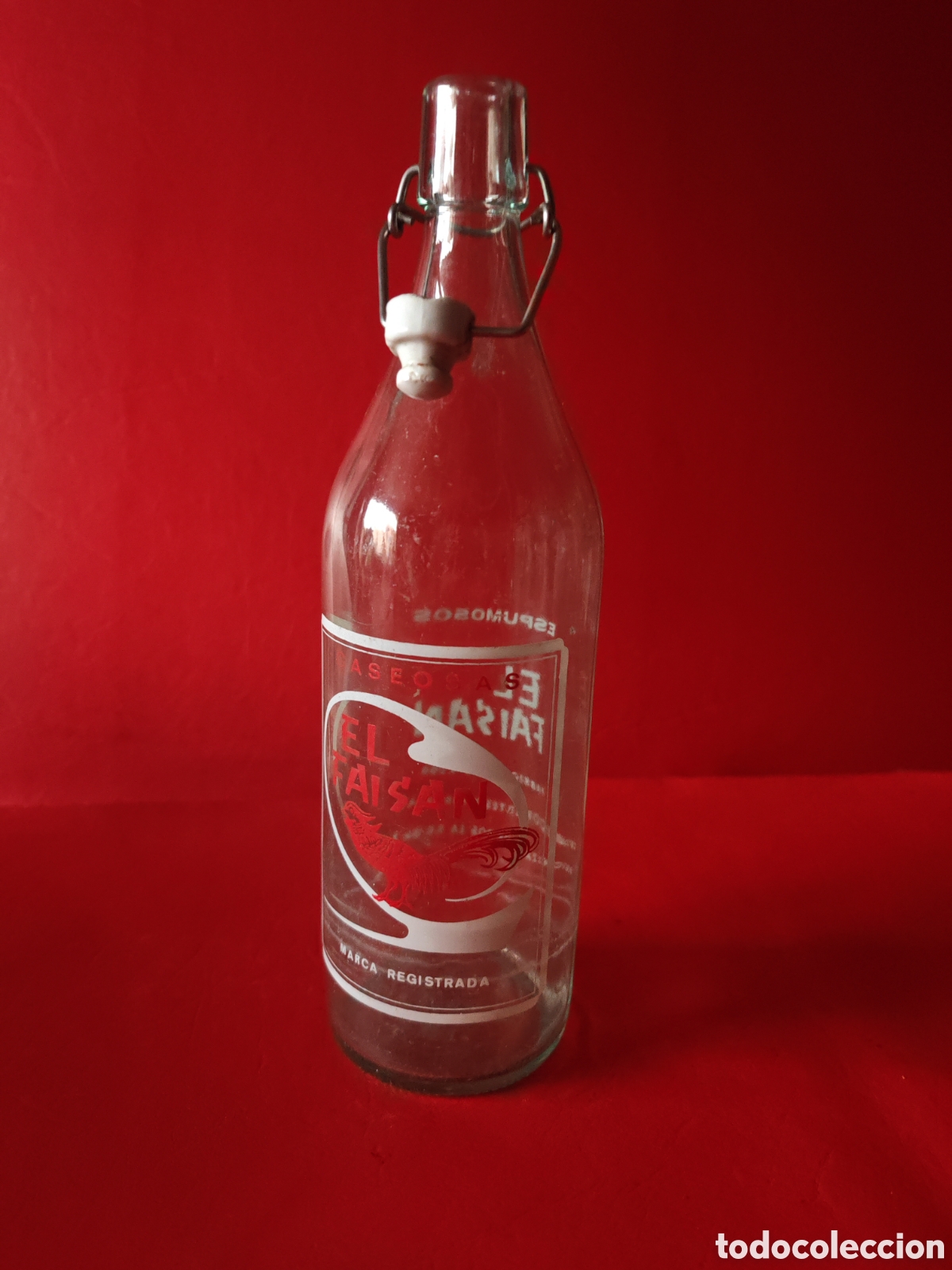 Botellas antiguas: Antigua botella de gaseosa, el faisan - Foto 1