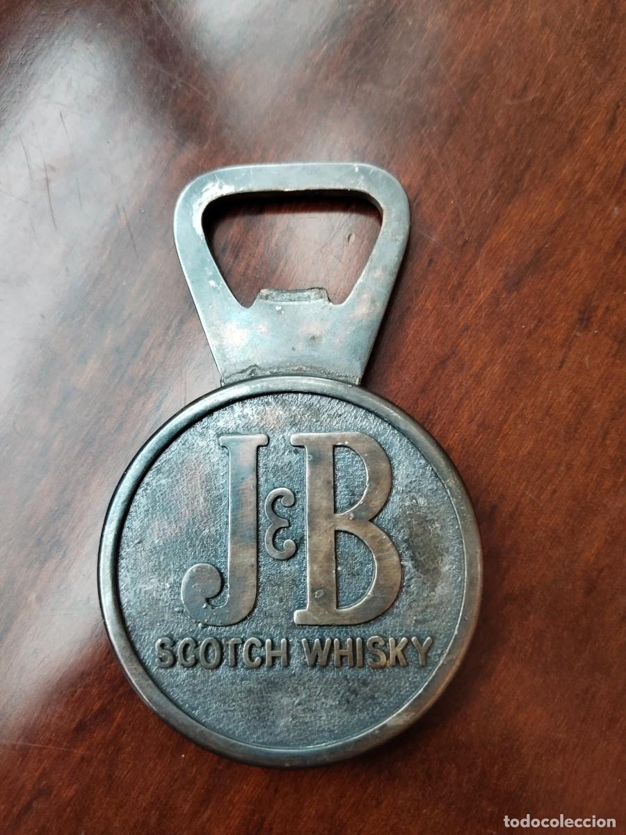 Botellas antiguas: Abrebotellas WHISKY JB. - Foto 1
