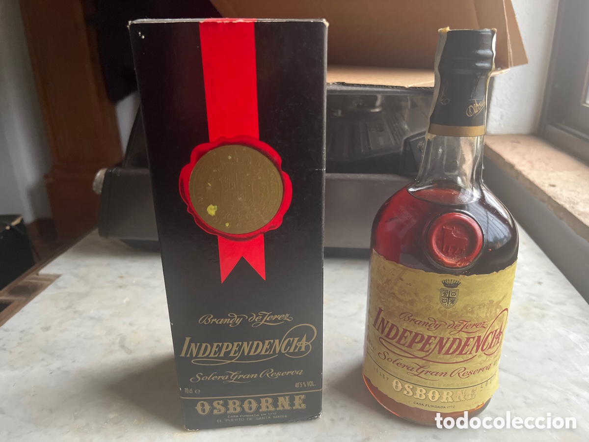 Botellas antiguas: Botella Brandy Independencia - Foto 1