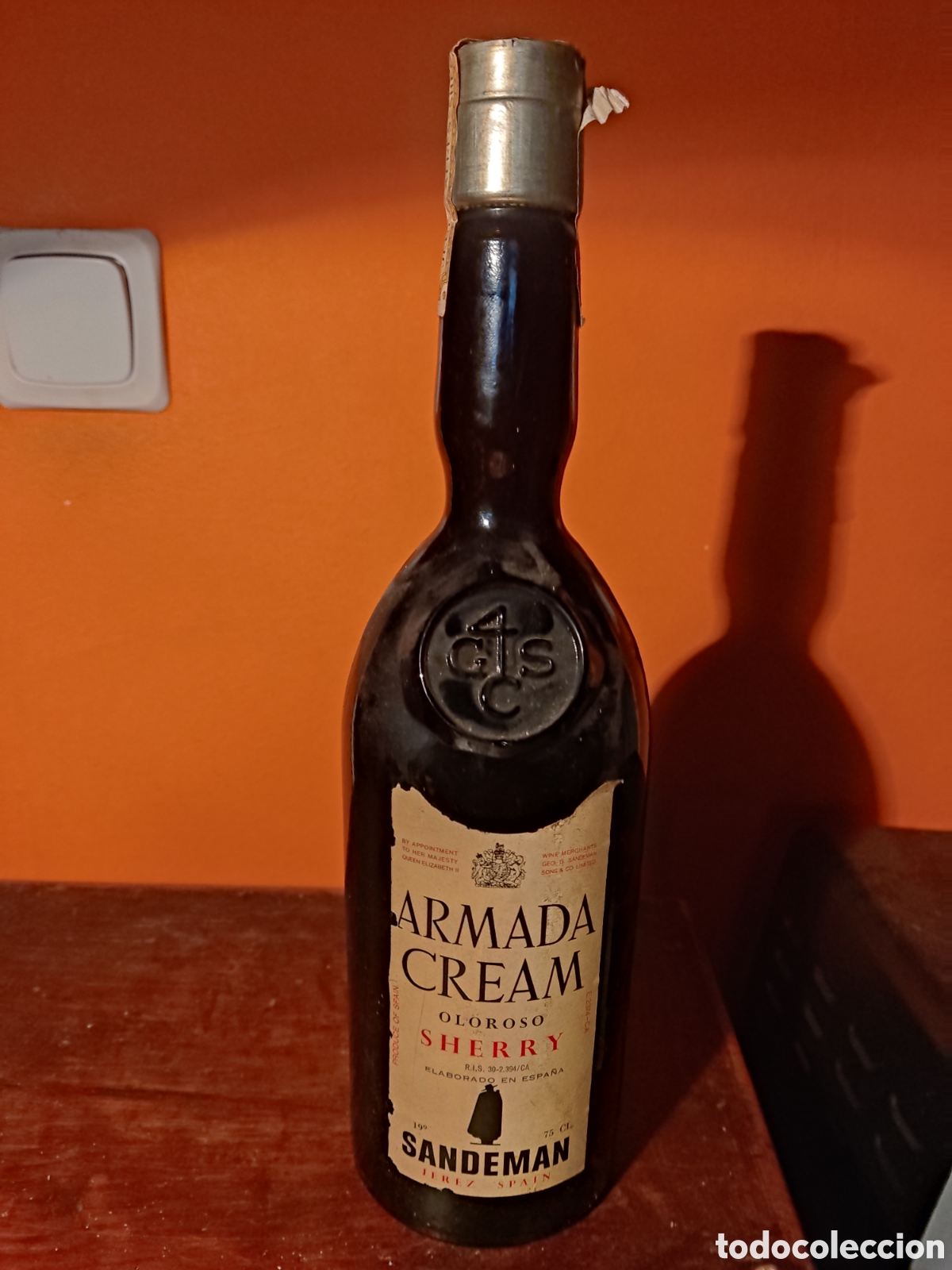 Botellas antiguas: Botella Armada Cream Sandemam - Foto 1