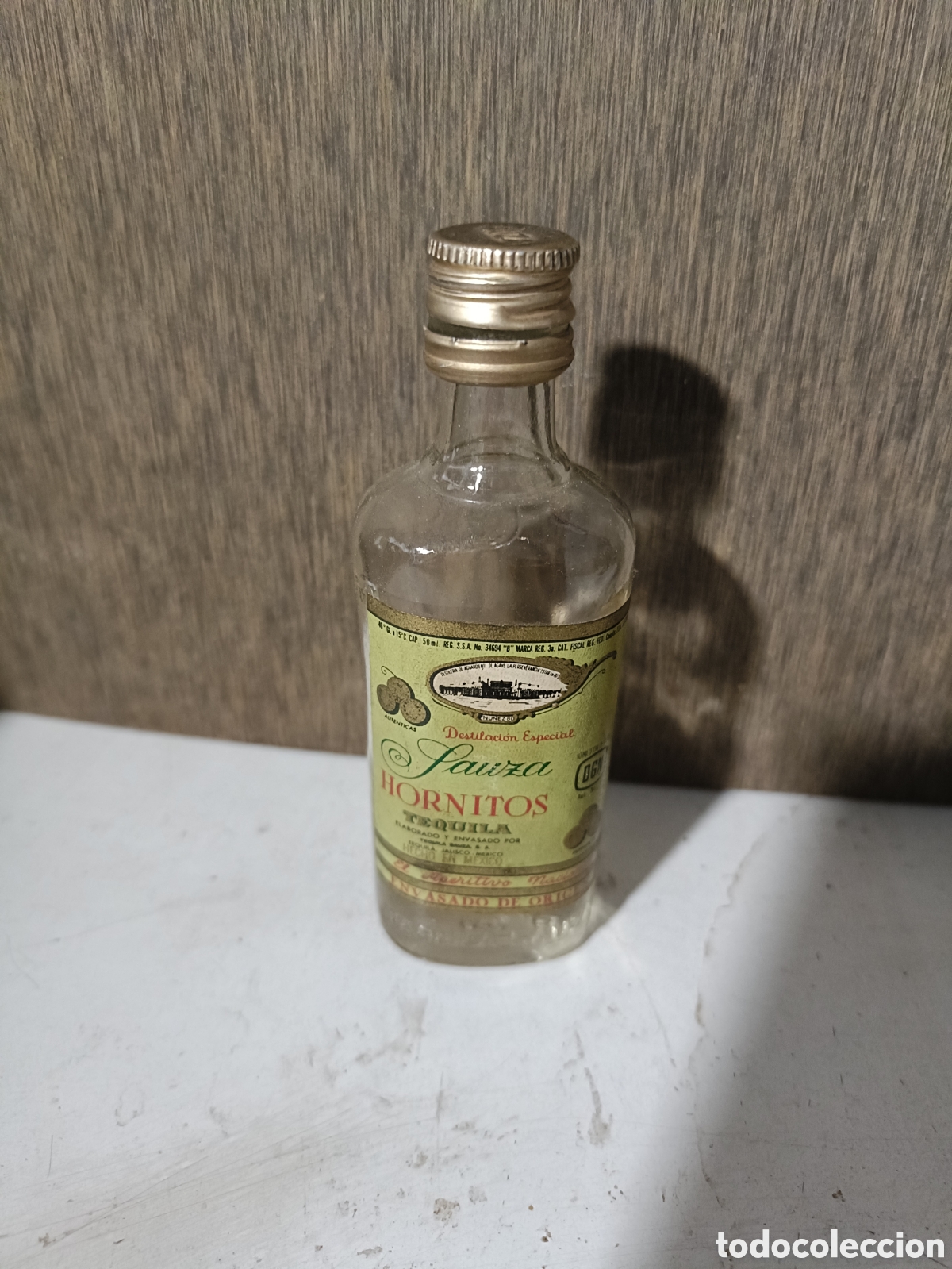 Botellas antiguas: Mini botella de tequila Hornitos - Foto 1