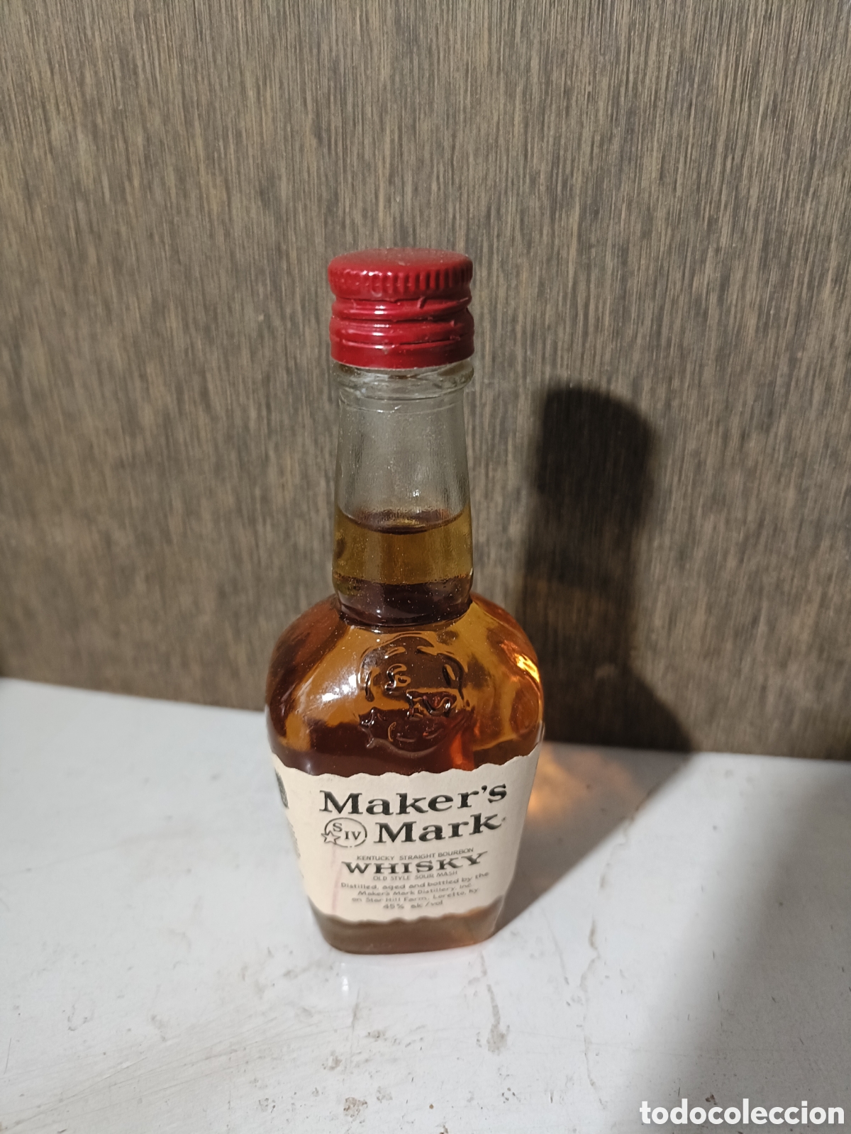 Botellas antiguas: Mini botella de whisky Makers Mark - Foto 1