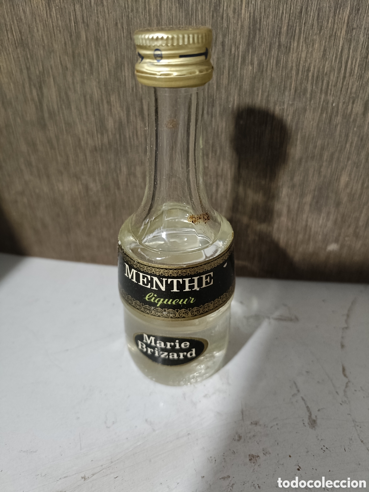 Botellas antiguas: Mini botella de Menthe. Marie Brizard - Foto 1
