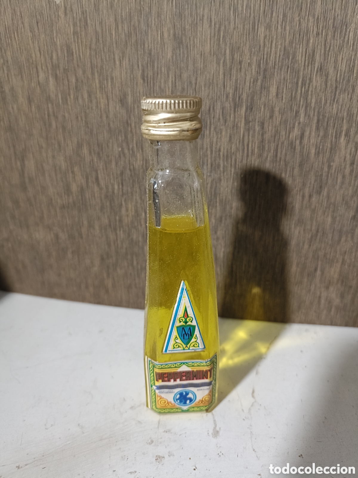 Botellas antiguas: Mini botella de licor Peppermint - Foto 1