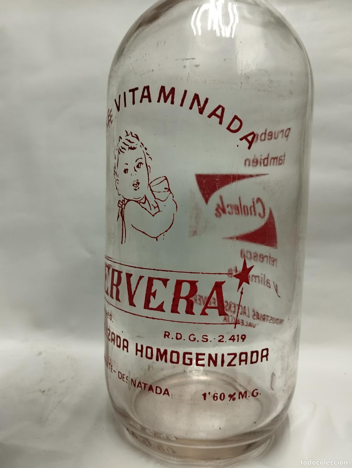 Botellas antiguas: BOTELLA DE LECHE CERVERA - Foto 2