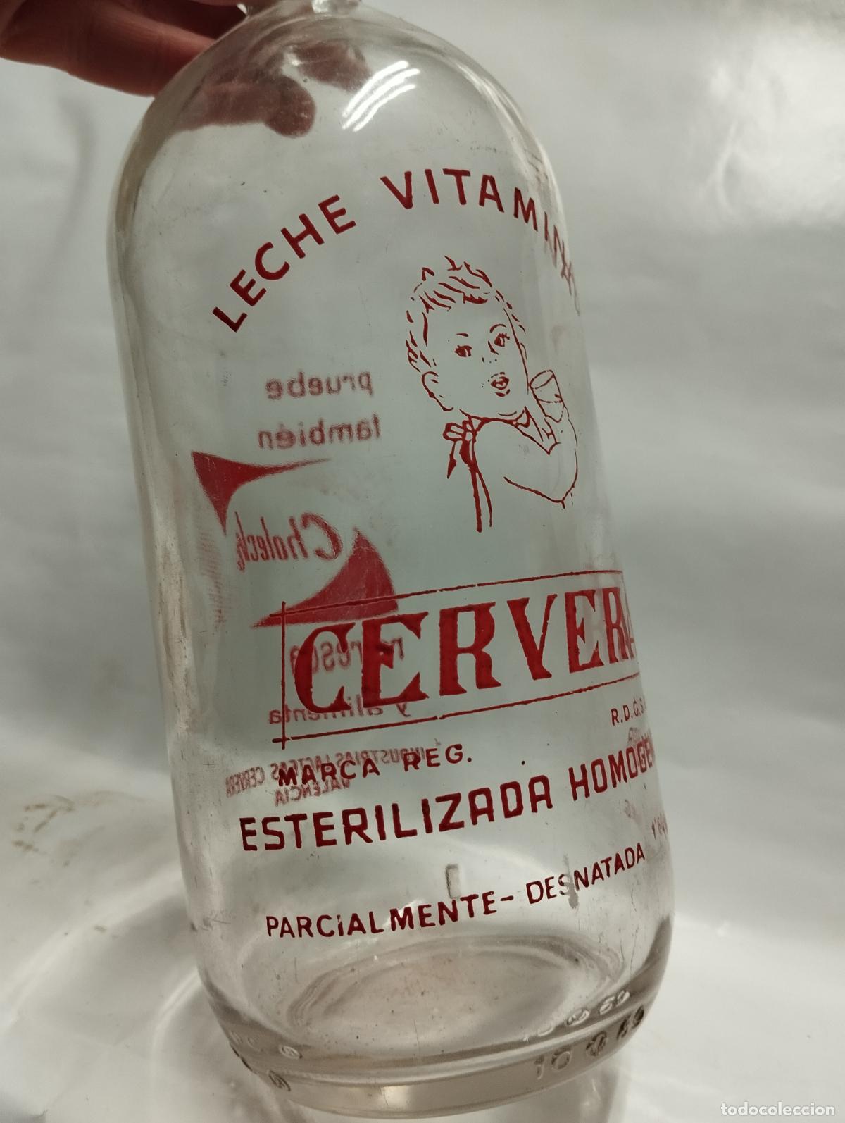 Botellas antiguas: BOTELLA DE LECHE CERVERA - Foto 3