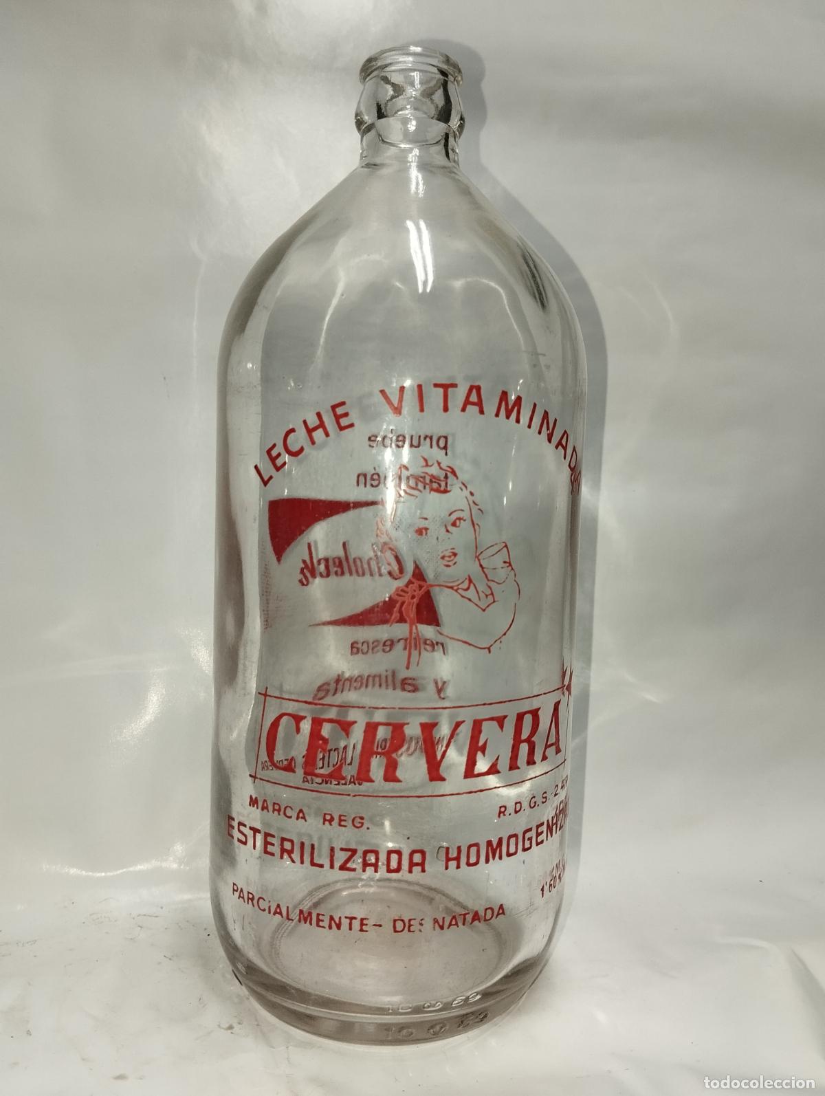 Botellas antiguas: BOTELLA DE LECHE CERVERA - Foto 1